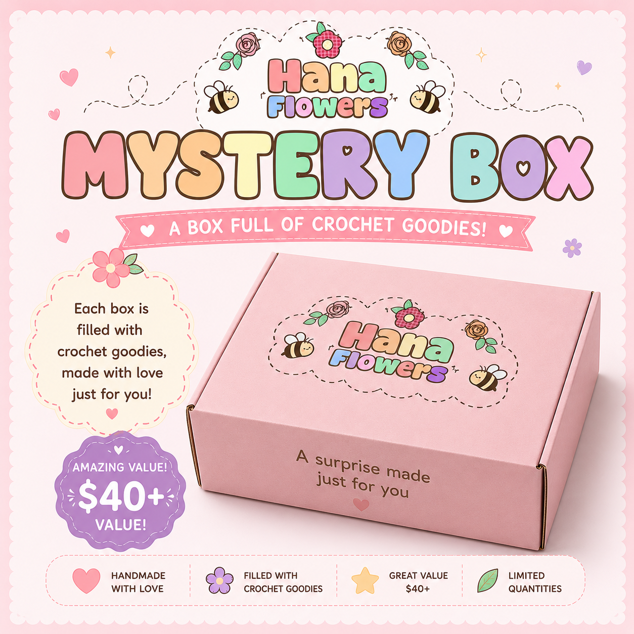 Hana Flowers Crochet Mystery Box đ¸