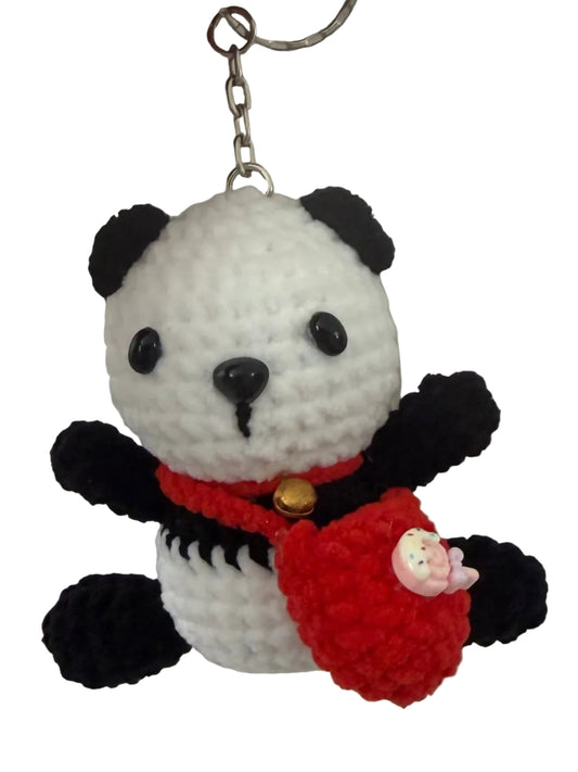 Panda Bear with Purse and Bell