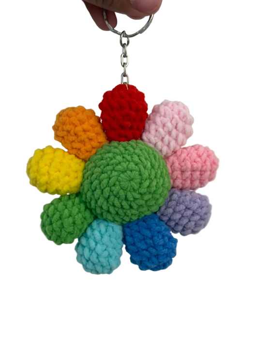 Rainbow Flower Keychain