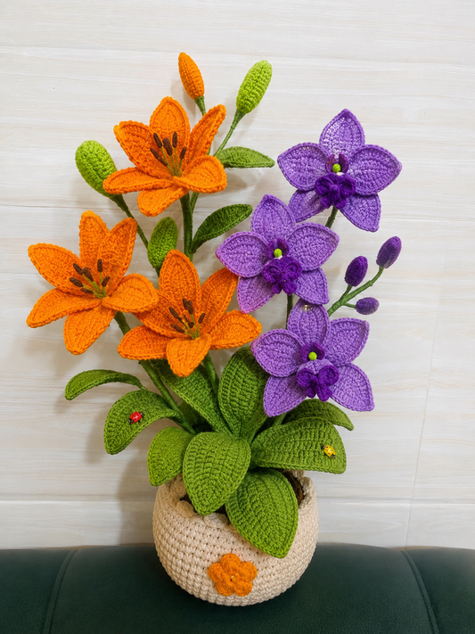 Custom made lily and orchids